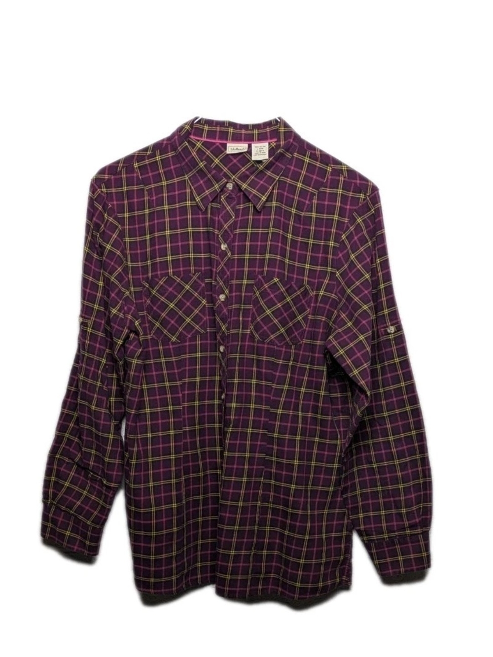 L.L. Bean Purple Plaid Button-Down Shirt
